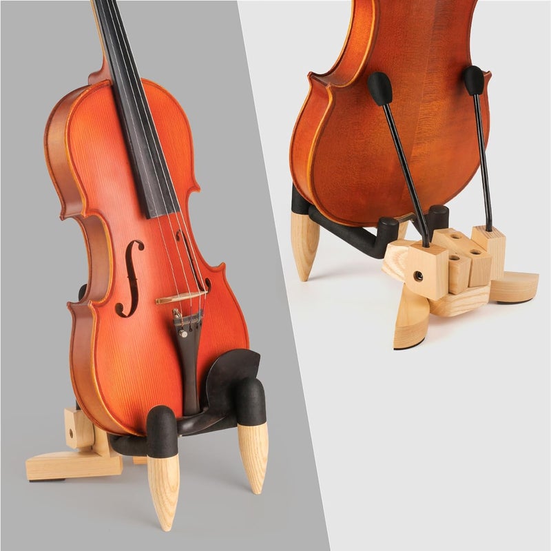 DIDA Foldable Wooden Ukulele Stand - Compact and Portable Storage for Ukulele, Mandolin and Violin Sturdy Design - Perfect for Home, Studio, or Concert Use (Ashwood) - Image 5